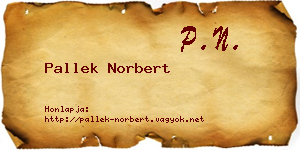 Pallek Norbert névjegykártya