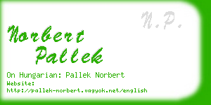 norbert pallek business card